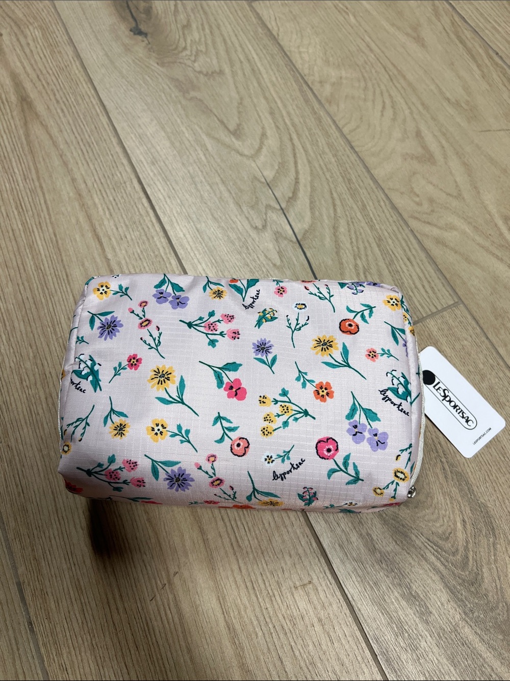 Lesportsac Pink Floral Zip Cosmetic Pouch